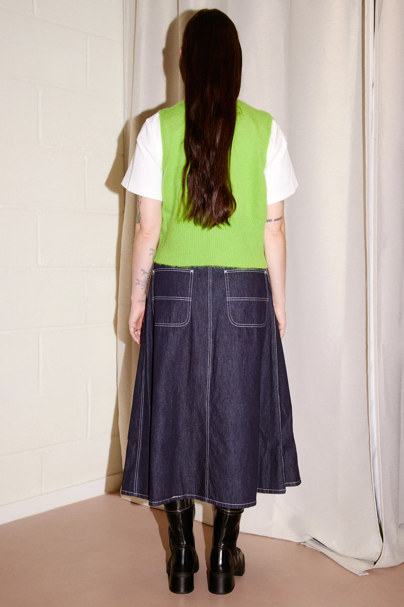 Pleated Wrap Skirt | Indigo - Image 4