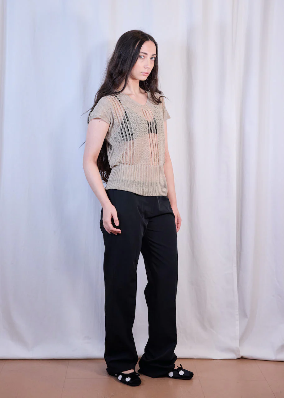 Black Low Rise Suit Trousers - Image 5