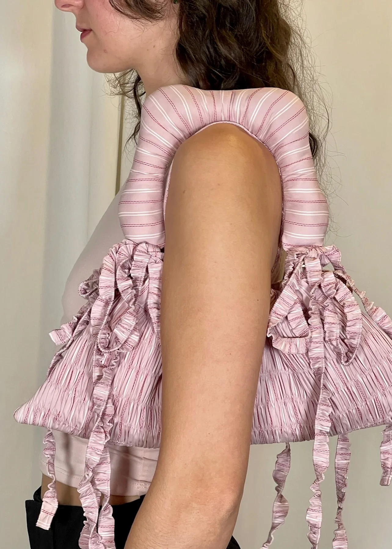 Baby Calendula Bag in Pink Stripe - Image 4