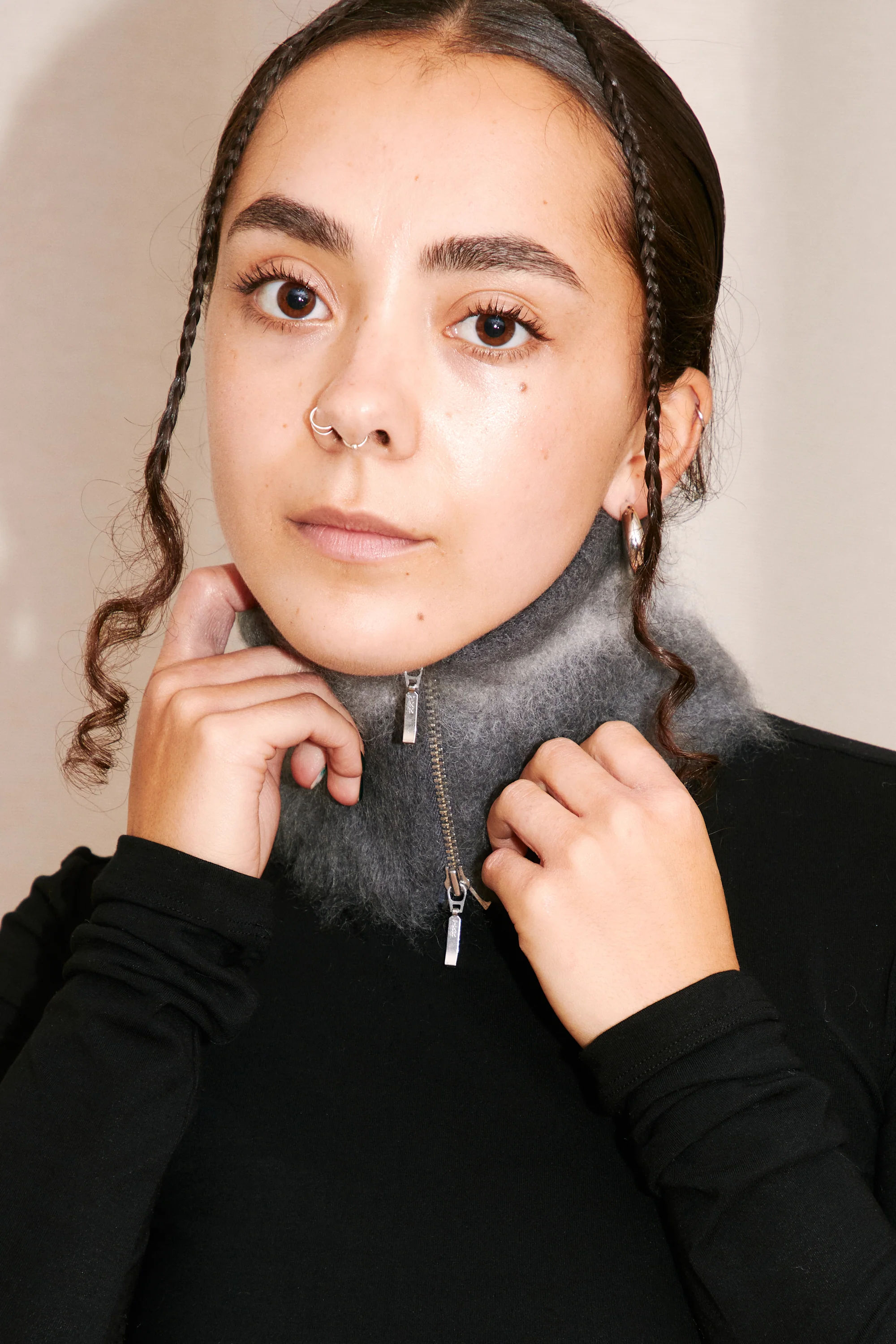 Karan Mohair Collar | Gray - Image 2