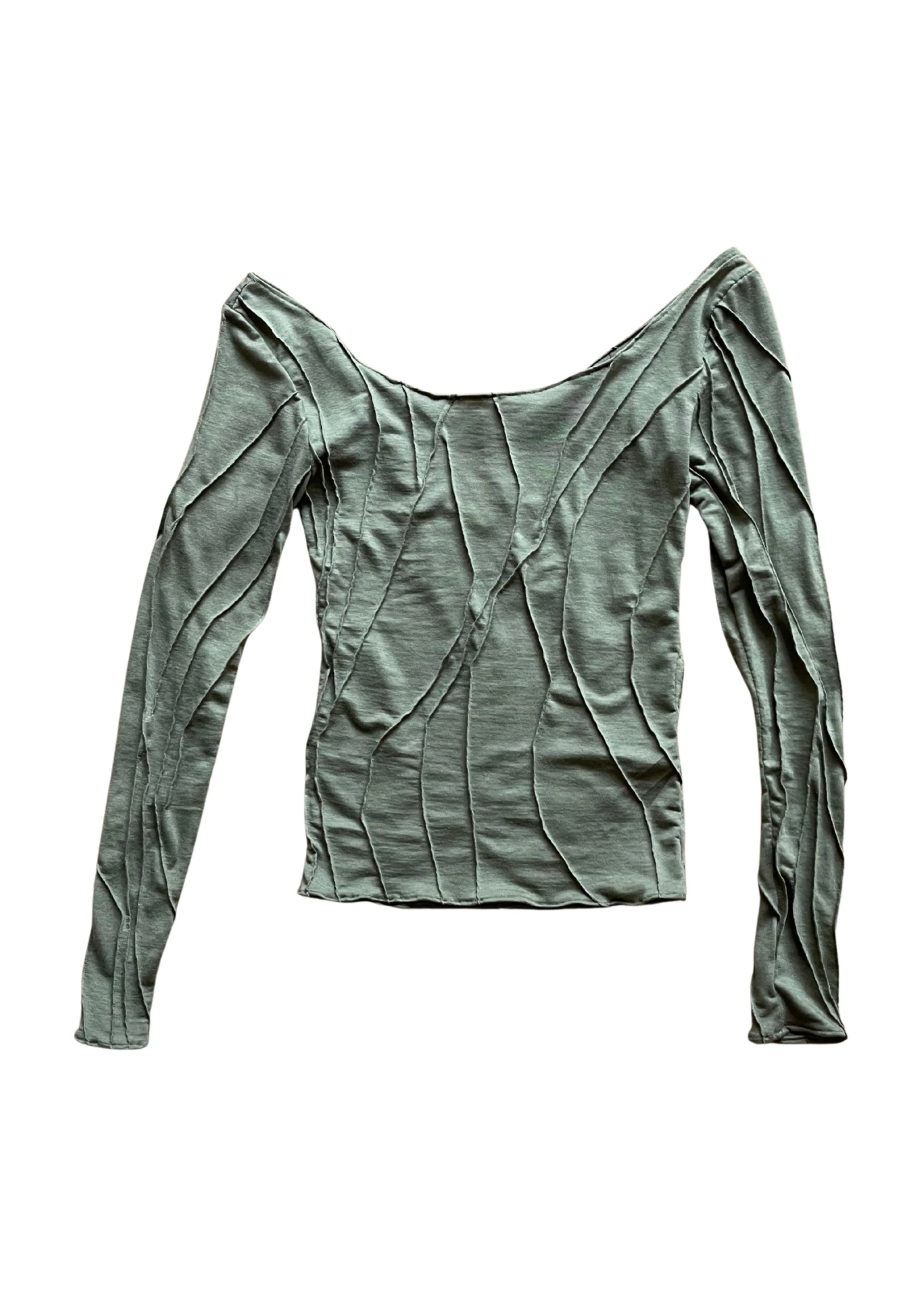 Round Blouse Olive - Image 12