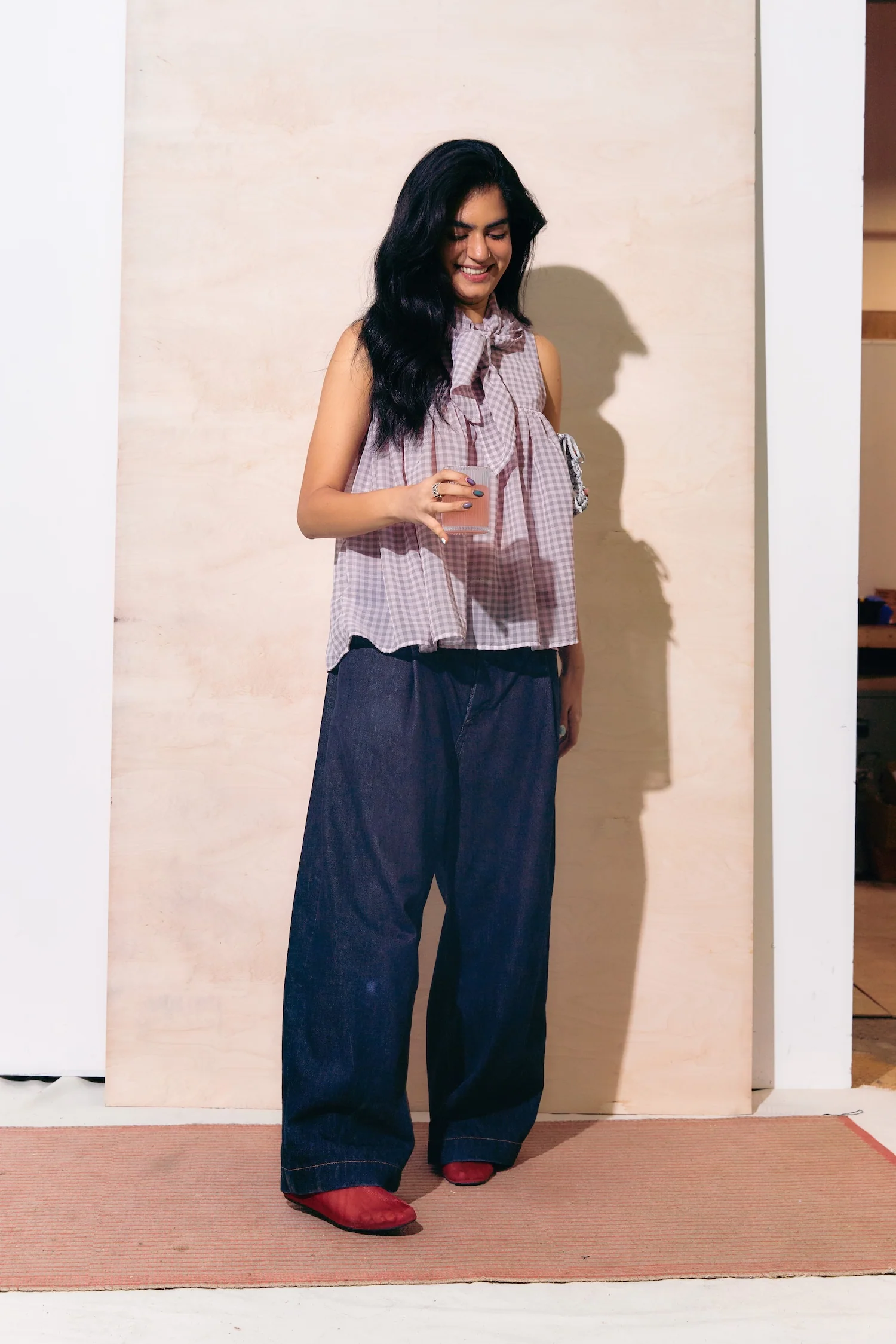 Thrills Top Sheer Pink Gingham - Image 5