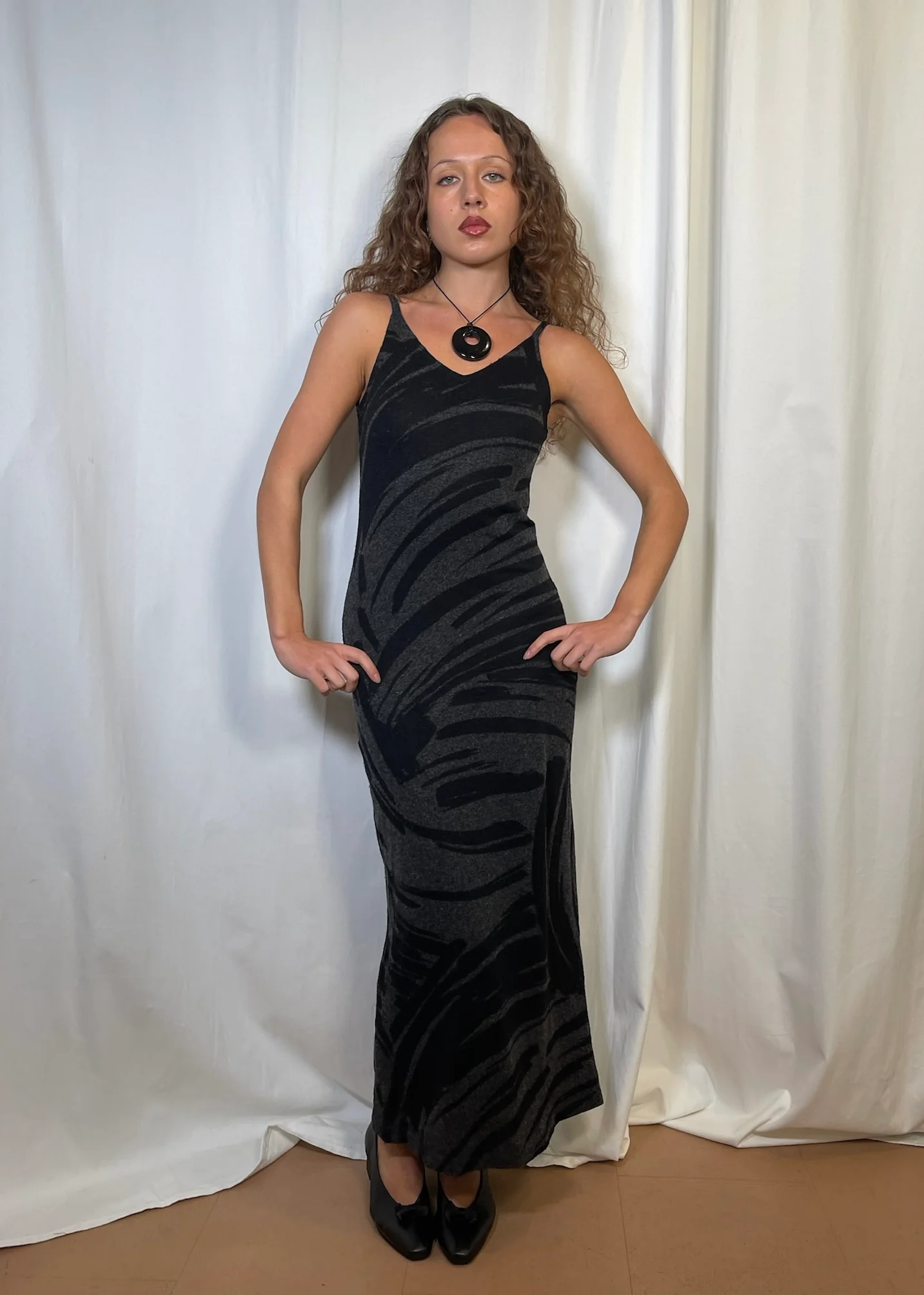 Wool Pattern Maxi Dress - Image 4